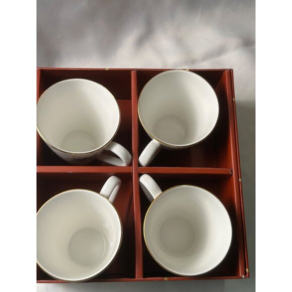 Lenox Merry & Bright Snowflake Mug Set of 4 White/Gold Holiday Gift Elegant - Picture 11 of 13